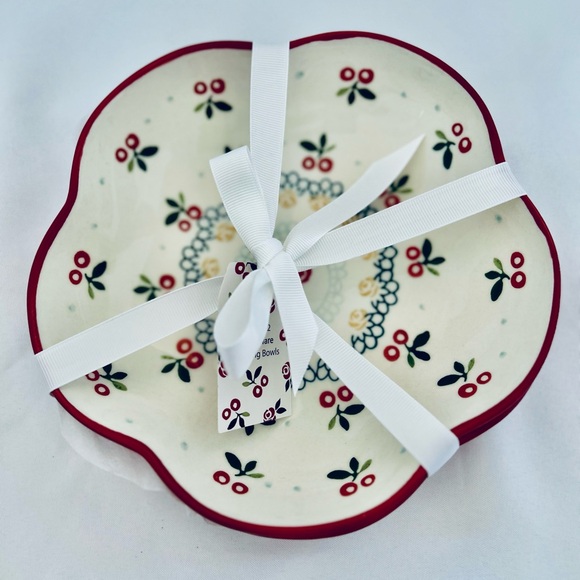 Potters Studio Floral Serving Bowl Hand Painted By Coastline Imports 8” Set Of 2 - Picture 2 of 5